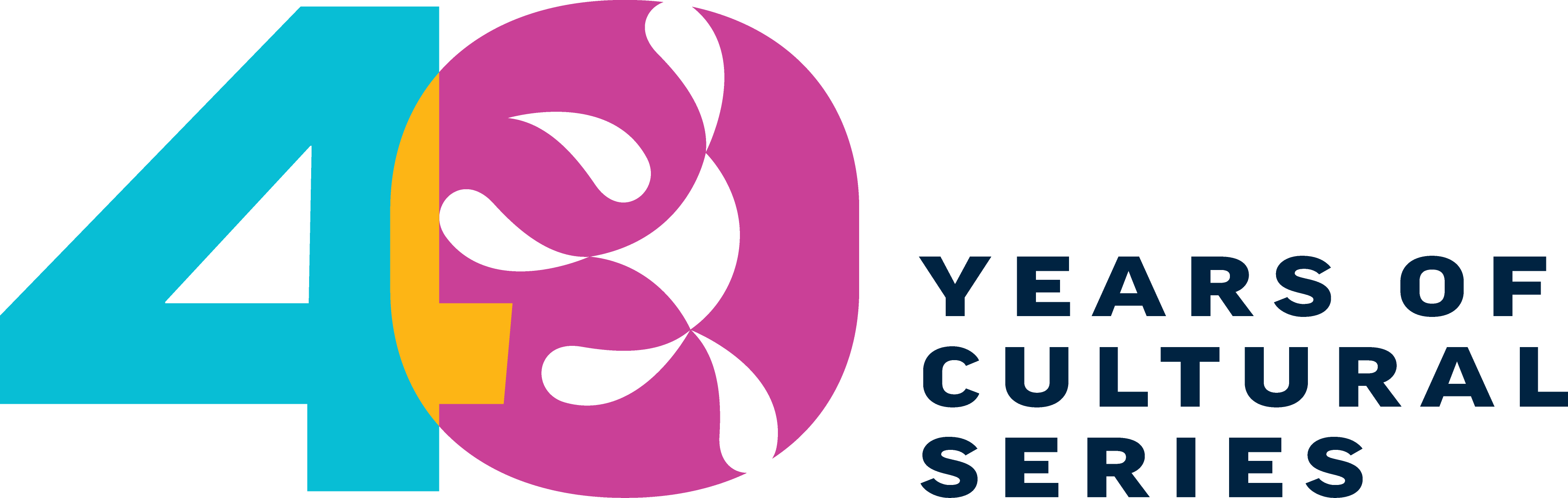 Graphic logo for the 40th Anniversary of the Cultural Series