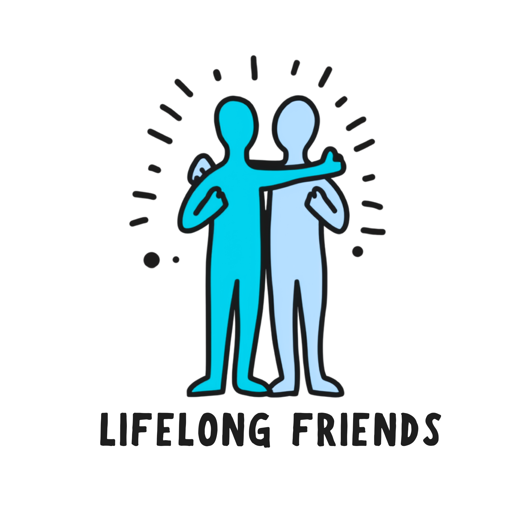LIFELong friends logo; two people with their arms around each others shoulders